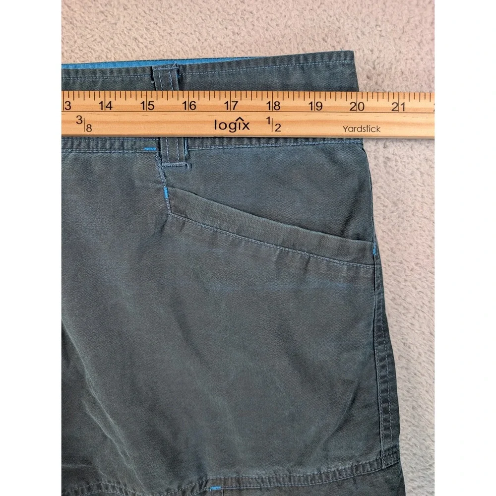 Kuhl Mens Cargo Shorts Size 40 Charcoal Gray Blue Stitching Patina Outdoor Gorp